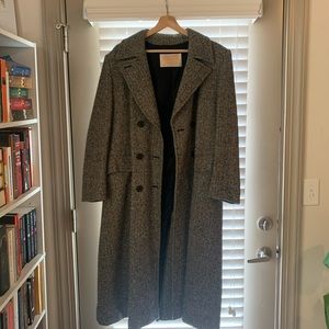 Pendleton Black and White Wool Long Coat